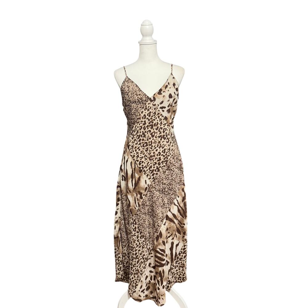 Thirty Thirty LA Brown Cheetah Mixed Print Dress Size XL